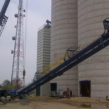 Middle section of bucket elevator was installed