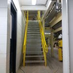 Stairs to main production level were fabricated and installed